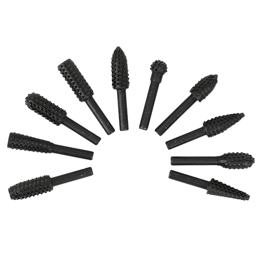 Este juego de 10 brocas de escofina es la herramienta ideal para tallar, esmerilar, pulir y dar forma a superficies de madera, plástico y caucho con gran precisión. Fabricadas en acero de alta velocidad (HSS) y con un tratamiento superficial negro, garantizan durabilidad y resistencia. Su diseño rotatorio permite una eficiencia 10 veces mayor que las limas manuales, reduciendo esfuerzo y tiempo de trabajo. Perfectas para bricolaje, carpintería y artesanías, son compatibles con diversos materiales como acero, latón, cobre, fibra de vidrio y PVC, brindando una solución versátil para múltiples proyectos.