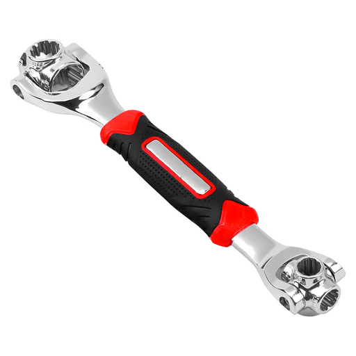 La Llave Universal 48 en 1 es una herramienta versátil y práctica que combina 48 cabezales giratorios en un solo diseño, permitiendo ajustar tuercas y tornillos de diversos tamaños y formas. Su cabezal con rotación de 360º facilita el acceso a espacios difíciles, optimizando el trabajo desde diferentes ángulos. Además, cuenta con un mango ergonómico y antideslizante, que proporciona un agarre cómodo y seguro, ideal para un uso prolongado sin generar fatiga. Es una opción perfecta tanto para profesionales como para aficionados, aplicable en reparaciones domésticas, trabajos automotrices y mantenimiento en general.