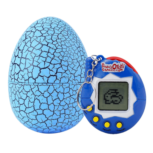 Este innovador juego de mascota virtual en forma de huevo está equipado con 4 botones para resetear, decidir, seleccionar y cancelar. Posee una pantalla LED central para una experiencia interactiva y su fuente de alimentación es a pilas AG13. Tiene una amplia gama de mascotas para elegir, las cuales se pueden alimentar, entrenar, enseñar, cuidar y disfrutar de actividades como dormir, jugar y más. Gracias a que la consola esta cubierta por un colorido huevo de dinosaurio la misma estará protegida mientras no esté en uso.