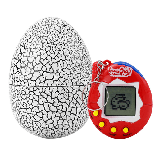 Este innovador juego de mascota virtual en forma de huevo está equipado con 4 botones para resetear, decidir, seleccionar y cancelar. Posee una pantalla LED central para una experiencia interactiva y su fuente de alimentación es a pilas AG13. Tiene una amplia gama de mascotas para elegir, las cuales se pueden alimentar, entrenar, enseñar, cuidar y disfrutar de actividades como dormir, jugar y más. Gracias a que la consola esta cubierta por un colorido huevo de dinosaurio la misma estará protegida mientras no esté en uso.