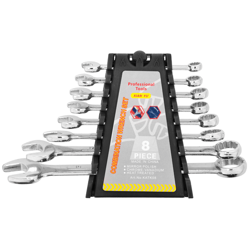 El Juego de Llaves Combinadas de 8 piezas con organizador es una herramienta práctica y confiable para realizar trabajos de ajuste, mantenimiento y armado en el hogar, el taller o en tareas mecánicas. Cada llave cuenta con doble sistema combinado, lo que permite trabajar con mayor precisión y adaptarse a diferentes tipos de tornillos y tuercas. Están fabricadas en acero de cromo vanadio, un material resistente que garantiza durabilidad, mayor resistencia al desgaste y un excelente rendimiento. El set incluye un organizador práctico, que facilita el almacenamiento, el transporte y mantiene todas las herramientas ordenadas y siempre al alcance de la mano.
