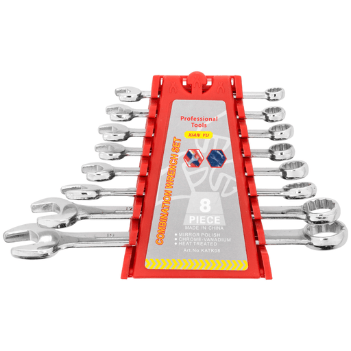 El Juego de Llaves Combinadas de 8 piezas con organizador es una herramienta práctica y confiable para realizar trabajos de ajuste, mantenimiento y armado en el hogar, el taller o en tareas mecánicas. Cada llave cuenta con doble sistema combinado, lo que permite trabajar con mayor precisión y adaptarse a diferentes tipos de tornillos y tuercas. Están fabricadas en acero de cromo vanadio, un material resistente que garantiza durabilidad, mayor resistencia al desgaste y un excelente rendimiento. El set incluye un organizador práctico, que facilita el almacenamiento, el transporte y mantiene todas las herramientas ordenadas y siempre al alcance de la mano.