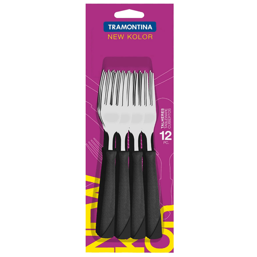 Set de 12 tenedores Tramontina, diseñados para combinar funcionalidad, durabilidad y estilo en tu mesa. Cada pieza cuenta con lámina de acero inoxidable de alta calidad y un mango de polipropileno ergonómico, resistente a impactos y altas temperaturas. Son ideales para el uso diario y totalmente aptos para lavavajillas, manteniendo su brillo y firmeza con el tiempo.
