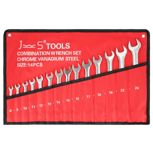 El Juego de Llaves Combinadas de 8 a 24mm es una herramienta práctica y confiable para trabajos de ajuste, mantenimiento y armado. Fabricadas en acero cromo vanadio, ofrecen gran resistencia, durabilidad y un rendimiento seguro en cada uso. Incluye 14 llaves de diferentes medidas que permiten adaptarse a múltiples tareas y un práctico organizador para mantenerlas siempre ordenadas y listas para usar.

