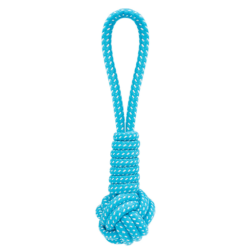 Divertido, resistente y seguro, este juguete interactivo de cuerda con nudo es ideal para mantener a tu perro activo y entretenido durante horas. Su diseño robusto y su fabricación en algodón de alta calidad lo hacen perfecto incluso para los perros que más muerden. Gracias a su mango ergonómico y a la pelota con nudos, es ideal para juegos de tira y afloja que fortalecen el vínculo entre vos y tu mascota, mientras estimulan su mente y ayudan a prevenir el aburrimiento. Además, es portátil y liviano, perfecto para llevarlo al parque o de paseo.