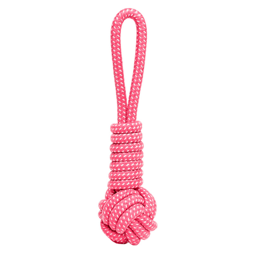 Divertido, resistente y seguro, este juguete interactivo de cuerda con nudo es ideal para mantener a tu perro activo y entretenido durante horas. Su diseño robusto y su fabricación en algodón de alta calidad lo hacen perfecto incluso para los perros que más muerden. Gracias a su mango ergonómico y a la pelota con nudos, es ideal para juegos de tira y afloja que fortalecen el vínculo entre vos y tu mascota, mientras estimulan su mente y ayudan a prevenir el aburrimiento. Además, es portátil y liviano, perfecto para llevarlo al parque o de paseo.