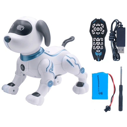 El robot perro inteligente recargable es el juguete ideal para cualquier niño amante de la tecnología y la diversión. Fabricado con materiales de calidad, este robot ofrece resistencia y durabilidad, asegurando horas y horas de entretenimiento sin preocupaciones. Cuenta con batería recargable, 3 melodías, ojos luminosos y 7 comandos de voz para una interacción más personalizada y divertida. Además, incluye control remoto, cable de carga USB y destornillador.