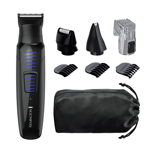 Recortá y dale forma a tu barba y bigote con versatilidad y control que te brinda este kit multifunción Remington. Sus cuchillas de acero quirúrgico autoafilables te brindan la precisión que necesitás para los detalles en tu barba y contorno del cuello y nuca. La gran variedad de accesorios te permiten recortar, detallar o afeitar todo el vello no deseado. Su batería recargable con 70 minutos de uso sin cable te da la autonomía de llevarla a donde quieras. Incluye 3 peines fijos, cortador, mini afeitadora de lámina, cortador lineal para nariz y oídos y un práctico bolso de almacenamiento que te permite llevarla fácilmente a cualquier lugar.