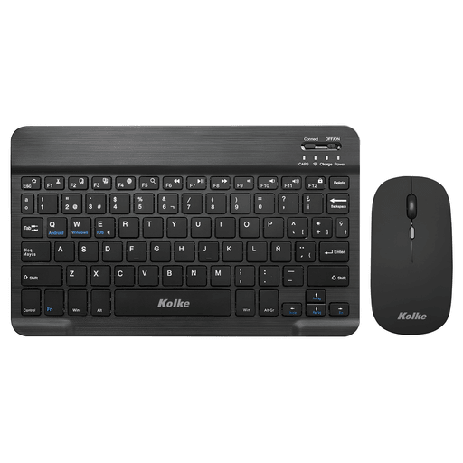 El Combo Inalámbrico Kolke es una solución práctica y elegante que incluye un teclado slim de 78 teclas y un mouse óptico, ambos con conectividad inalámbrica V5.2 para una experiencia libre de cables. Compatible con una amplia gama de sistemas operativos Windows, este kit está diseñado para brindar comodidad y funcionalidad en el día a día. El teclado cuenta con 12 teclas multimedia para un acceso rápido a funciones esenciales, incorpora una batería recargable de 150mAh con puerto de carga tipo C. Por su parte, el mouse óptico inalámbrico ofrece cuatro botones y sensibilidad ajustable entre 800, 1200 y 1600 DPI, funcionando con dos pilas AAA (no incluidas). Ideal para espacios de trabajo modernos y usuarios que valoran la eficiencia sin sacrificar el estilo.