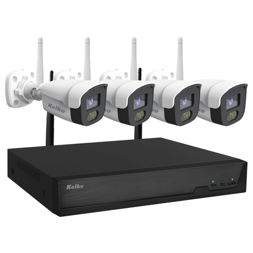Protegé y vigilá tu hogar o negocio con este Kit de Seguridad Kolke que incluye un NVR y 4 cámaras FHD más accesorios. Las cámaras WiFi cuentan con una resolución Full HD 1920X1080 que te acercan la mejor imagen y con protección IP66 lo que permite su colocación en el exterior del hogar. El NVR posee entrada de audio y video de 8 canales y 3 modos de grabación para que no te pierdas nada. Además, podrás tener acceso a las cámaras desde tu Smartphone a través de la app TUYA o desde cualquier otro dispositivo gracias al monitoreo remoto multicanal.