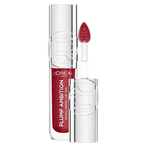 L'Oréal Paris Plump Ambition Hyaluron Lip Oil es un aceite labial que proporciona 24 horas de hidratación y está enriquecido con ácido hialurónico. Proporciona un brillo voluminizador instantáneo y unos labios visiblemente más llenos y vibrantes con una sola aplicación.