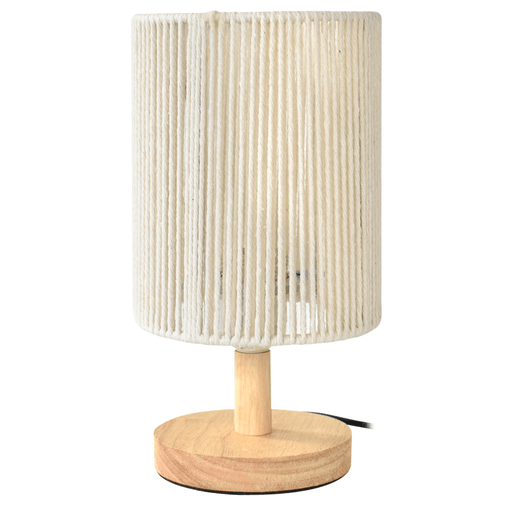 Esta Lámpara Cilíndrica está realizada en madera y cuerda de sisal, materiales de alta calidad que garantizan un diseño elegante, duradero y funcional. Ideal para escritorios, mesas de noche o cualquier rincón que necesite un toque de luz adicional. Cuenta con un tamaño compacto, un cable de 1.30 metros y un práctico interruptor con botón para mayor comodidad. Su base con rosca E27 permite utilizar diversas bombitas, ofreciendo versatilidad y adaptabilidad a diferentes estilos decorativos.