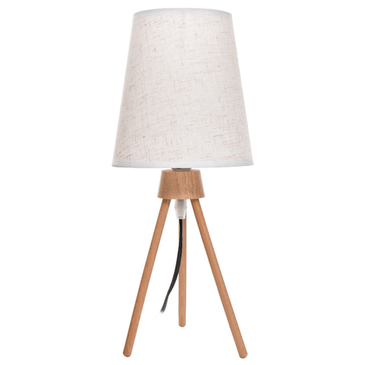 Esta Lámpara de Mesa combina funcionalidad y diseño en una pieza compacta y elegante. Con una base de madera robusta y una pantalla de lino, ofrece una iluminación suave y cálida que crea un ambiente acogedor en cualquier rincón del hogar. Su estructura aporta un toque de sofisticación, integrándose con facilidad en diversos estilos de decoración. Con dimensiones de 15cm de diámetro y 37cm de altura, es ideal para espacios pequeños, manteniendo su capacidad de iluminar eficazmente con una luz equilibrada y agradable.