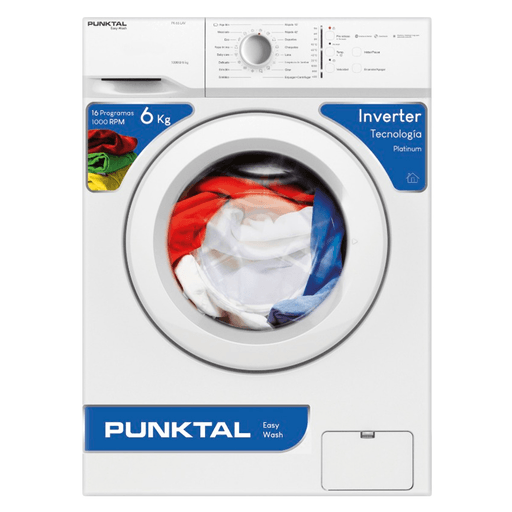 Este lavarropas Punktal ofrece eficiencia y practicidad con una capacidad de carga de 6kg y 16 programas preestablecidos que se adaptan a todo tipo de prendas, desde ropa delicada hasta ciclos rápidos de 15 o 42 minutos. Su diseño de carga frontal incorpora un tanque de acero inoxidable, bomba con filtro, perilla selectora y un práctico indicador LED del ciclo de lavado. Además, permite ajustar tanto la temperatura como la velocidad de centrifugado para un mayor control, y cuenta con pies regulables para una instalación más estable. Compacto y funcional, es ideal para optimizar el lavado diario sin ocupar demasiado espacio.