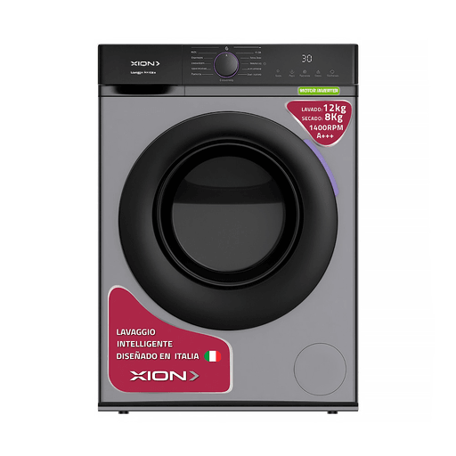 El Lavasecarropas XION con carga frontal es la elección ideal para cuidar tu ropa con máxima eficiencia y comodidad. Con una amplia capacidad de 12Kg y 12 programas de lavado, se adapta fácilmente a distintos tipos de tejidos y niveles de suciedad. Su eficiencia energética A+++ asegura un consumo reducido, mientras que el centrifugado de hasta 1400rpm y el rango de temperatura regulable de 20 a 95°C garantizan resultados óptimos en cada ciclo. Incorpora un display digital intuitivo, cuba en acero inoxidable para mayor durabilidad y una potencia nominal de 1600W, combinando rendimiento, resistencia y practicidad en un solo equipo.
