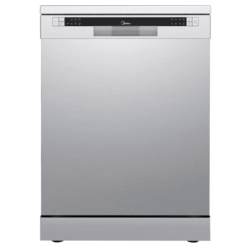 El lavavajillas Midea con capacidad para 14 cubiertos es la opción ideal para familias numerosas, combinando gran rendimiento y practicidad. Alcanza temperaturas de hasta 65°C y cuenta con 5 programas preestablecidos que se adaptan a distintas necesidades de lavado. Incorpora funciones especiales como cuidado para vidrio delicado, lavado de media carga e inicio diferido de hasta 8 horas, además de bloqueo para niños para mayor seguridad. Su indicador de abrillantador, doble aspersor y nivel de ruido de solo 55dB garantizan una limpieza eficiente, silenciosa y confiable en el hogar.