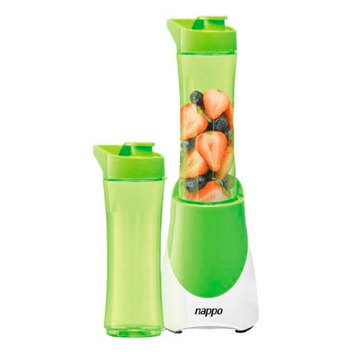 La Licuadora Nappo electrónica portátil es un moderno y super práctico electrodoméstico que te permite elaborar tus licuados y tragos favoritos en el mismo recipiente donde los vas a beber. Incluye dos vasos de 600ml, además es fácil de limpiar y transportar.