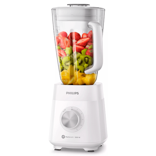 Esta Licuadora Philips te brinda el rendimiento ideal para obtener licuados y batidos perfectos. Gracias a su ajuste de velocidad de 5 niveles, podés personalizar la potencia para adaptarla a tus necesidades específicas. Su jarra está hecha de plástico duradero, lo que la hace segura para el uso diario y resistente a golpes y caídas accidentales, también cuenta con una capacidad de 3L que es perfecta para preparar grandes cantidades de bebidas o recetas para toda la familia. Además, su diseño ergonómico y seguro garantiza un vertido sin derrames.