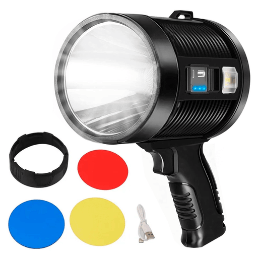 Iluminá cualquier camino con esta potente linterna multicolor equipada con tecnología LED y un impresionante alcance de hasta 800 metros. Su diseño ergonómico garantiza un agarre cómodo y seguro, ideal para actividades al aire libre o emergencias. Fabricada en material ABS resistente, cuenta con 3 modos de iluminación, 4 luces principales, luces laterales de 2 niveles y  luz sirena para máxima visibilidad en diferentes entornos. Además, se puede cargar mediante cable USB tipo C o luz solar y no solo eso, sino que también funciona como power bank, brindando autonomía y versatilidad sin depender de enchufes.