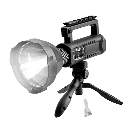 Este reflector multifuncional es muy adecuado para camping, equitación, correr por la noche, pesca, montañismo, caza y algunas actividades al aire libre, así como para cuando hay cortes eléctricos. Cuenta con 4 modos de iluminación (bajo, medio, alto y flash) que se adecúan más a tus necesidades. Hecha de plástico ABS resistente a los impactos, caídas y golpes mientras está en uso. Por si fuera poco, el reflector cuenta con una salida USB que te permite usar la función powerbank y cargar tus dispositivos móviles.