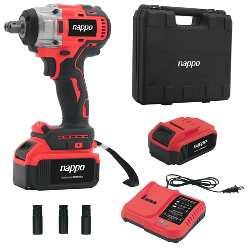 La llave de impacto NAPPO NHTI-244 es una herramienta potente y versátil, ideal para trabajos de mecánica y mantenimiento que requieren alto rendimiento. Funciona con una alimentación de CC 21V y ofrece tres velocidades de rotación ajustables (0-1500 / 0-2000 / 0-2500 RPM), adaptándose a diferentes niveles de exigencia. Con una máxima torsión de 300Nm, garantiza un aflojamiento y ajuste eficaz incluso en tuercas difíciles. Incluye dos baterías recargables, un cargador y un práctico maletín plástico para transporte y almacenamiento. Además, incorpora tres dados intercambiables de 19mm, 20mm y 21mm, cubriendo las medidas más comunes en aplicaciones automotrices e industriales.