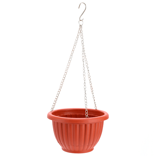 Estas macetas colgantes de plástico resistente combinan diseño minimalista y funcionalidad, ideales para quienes disfrutan de la jardinería. Cuentan con un sistema de drenaje de malla con disco en la base, que evita la acumulación de agua y previene encharcamientos, garantizando la salud de las raíces sin riesgo de goteos. Su uso versátil las hace perfectas para plantas colgantes, ornamentales o artificiales, y gracias a su cadena de hierro con gancho se cuelgan fácilmente tanto en interiores como exteriores. Una opción práctica y elegante para decorar y dar vida a cualquier espacio.