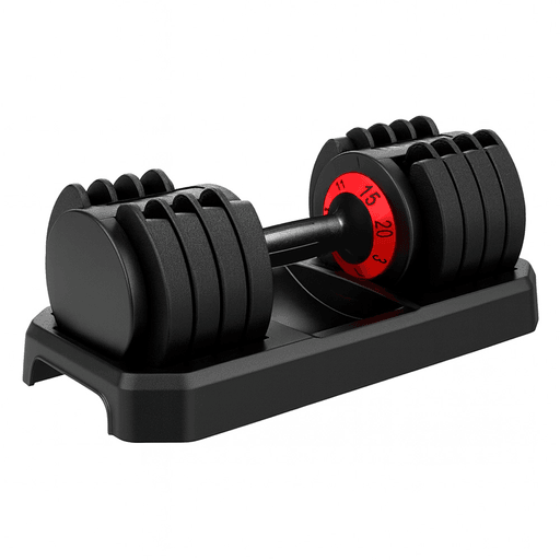 Entrená desde casa con esta mancuerna ajustable Best, diseñada para adaptarse a cualquier tipo de rutina. Su sistema de pesos intercambiables permite ajustar la carga desde 3kg hasta 20kg, eligiendo entre 5 niveles (3, 7, 11, 15 y 20kg), ideal para quienes buscan perder grasa, aumentar masa muscular o realizar entrenamientos de alta intensidad. Su agarre antideslizante contorneado brinda mayor comodidad y seguridad, mientras que su diseño compacto y ergonómico permite una amplia variedad de combinaciones, desde cargas pesadas como sentadillas hasta ejercicios más livianos como bíceps, sin interrupciones ni complicaciones. 