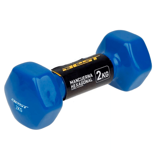 Completá tu rutina de ejercicios con esta mancuerna Best de 2 kg. Podrás ejercitar tus brazos de forma fácil y cómoda. Cuentan con una capa de vinilo agradable y antideslizante. Es perfecta para completar ejercicios aeróbicos.
