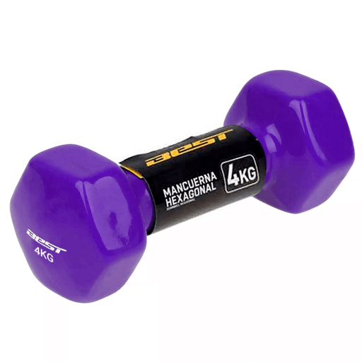 Completá tu rutina de ejercicios con esta mancuerna Best de 4 kg. Podrás ejercitar tus brazos de forma fácil y cómoda. Cuentan con una capa de vinilo agradable y antideslizante. Es perfecta para completar ejercicios aeróbicos.