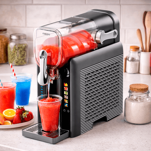Disfrutá un verdadero abanico de bebidas heladas en casa con esta máquina de slushie diseñada para transformar cualquier líquido en preparaciones refrescantes en pocos minutos y sin necesidad de hielo. Con 6 programas preestablecidos solo tenés que verter el líquido y seleccionar la opción deseada en su panel táctil para obtener la textura perfecta, gracias a su sistema de enfriamiento que hace girar el contenido 360° alrededor del cilindro refrigerante. Cuenta con capacidad de 1,6L, depósito transparente, control de temperatura ajustable y mantiene el frío hasta por 12 horas. Es la opción ideal para disfrutar bebidas heladas en cualquier momento del día.