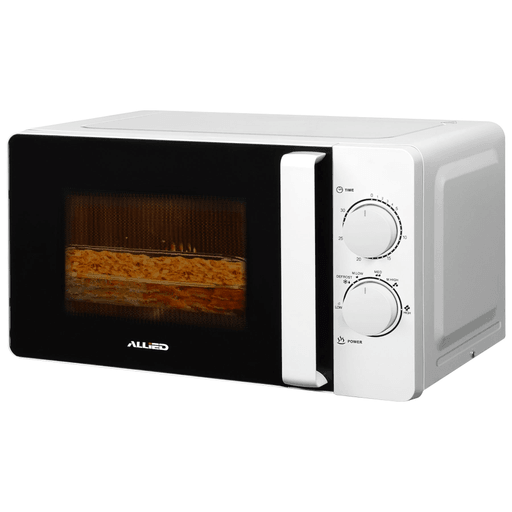 Este microondas Allied tiene una capacidad de 20 litros, una potencia de 700W y 6 niveles de funcionamiento, ideal para calentar y descongelar alimentos de forma rápida y sencilla. La función de descongelado rápido es uno de sus puntos fuertes, muy útil y práctico para el día a día. Además, es de fácil limpieza y cuenta con estructura antióxido que garantiza su duración.