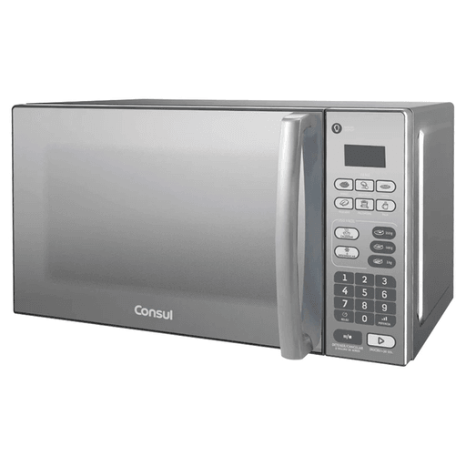 Microondas Consul en color plata con una capacidad de 20 litros y una potencia de 700W. Cuenta con un panel digital LED de 4 x 2 cm. Prepará infinitas comidas de forma fácil y rápida para toda la familia.