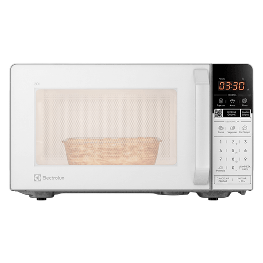 El microondas Electrolux de 20L y 1100W combina potencia, practicidad y funciones inteligentes para facilitar tu rutina en la cocina. Su alto rendimiento permite calentar y preparar alimentos de forma rápida y eficiente, mientras que sus recetas programadas y el acceso a recetas exclusivas mediante código QR amplían tus opciones culinarias. Cuenta con función de descongelado por tipo de alimento para mayor precisión, además de bloqueo de panel que brinda seguridad, ideal para hogares con niños, y opción de silenciar sonidos para un uso más cómodo. Compacto y funcional, es una solución versátil para el día a día.