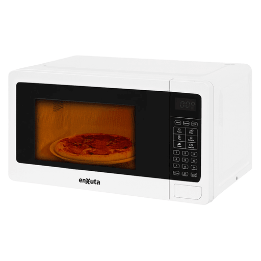 El microondas Enxuta de 20L combina potencia y practicidad en un diseño compacto, ideal para cualquier cocina. Con 1150W y 10 niveles de potencia, permite cocinar, calentar o descongelar alimentos de forma rápida y eficiente. Cuenta con control digital, plato giratorio, timer, bloqueo para niños y cierre de seguridad en la puerta. Además, incluye programas automáticos para papas, pizza, palomitas, bebidas, carne y pescado, ofreciendo versatilidad en cada uso. 
