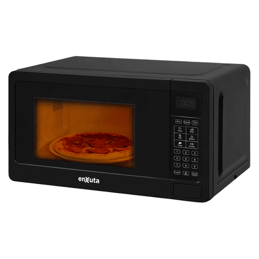 El microondas Enxuta de 20L combina potencia y practicidad en un diseño compacto, ideal para cualquier cocina. Con 1150W y 10 niveles de potencia, permite cocinar, calentar o descongelar alimentos de forma rápida y eficiente. Cuenta con control digital, plato giratorio, timer, bloqueo para niños y cierre de seguridad en la puerta. Además, incluye programas automáticos para papas, pizza, palomitas, bebidas, carne y pescado, ofreciendo versatilidad en cada uso. 