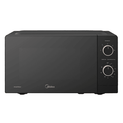 El microondas Midea de 20 litros combina eficiencia y practicidad, ofreciendo una potencia de 1020W, para cocinar o descongelar alimentos de manera rápida. Equipado con la avanzada tecnología XmartWave, asegura una distribución uniforme del calor, mientras que sus 4 niveles de potencia permiten ajustar la intensidad según el tipo de preparación. Incluye función de descongelado por kilo para mayor comodidad y cuenta con un control analógico de uso sencillo. Funciona con un voltaje nominal de 220-240V / 50Hz y mantiene un nivel de ruido reducido de 57dB, perfecto para un uso doméstico silencioso y eficiente.