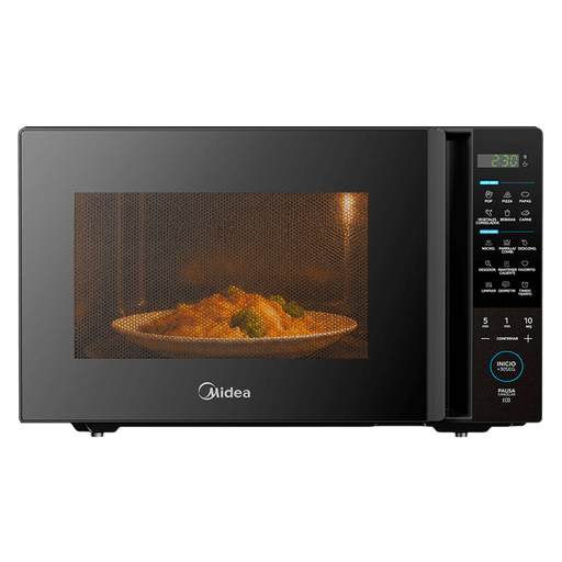 El microondas Midea de 36L combina gran capacidad, potencia y funciones inteligentes para facilitar la preparación de todo tipo de comidas. Con 1000W de potencia y grill de 1100W, permite calentar, cocinar, gratinar y descongelar de forma rápida y eficiente, logrando resultados más uniformes y deliciosos. Su panel digital LED con 11 niveles de potencia, 6 menús automáticos y 9 funciones integradas brinda un manejo práctico e intuitivo, incluyendo opciones de descongelado por tiempo o peso, derretir, mantener caliente, limpiar y desodorizador. Además, su diseño moderno y funcional se complementa con 10 años de garantía en el magnetrón, ofreciendo mayor durabilidad y confianza para el uso diario en la cocina.