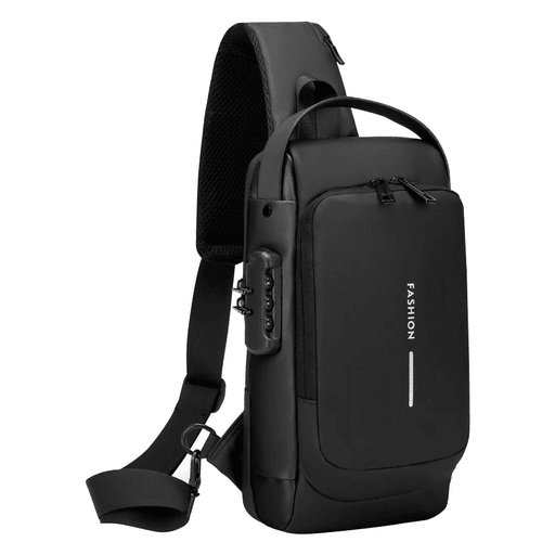 Esta Mochila Bandolera es el accesorio perfecto para aquellos que buscan comodidad y seguridad en sus desplazamientos diarios. Está fabricada en tela Oxford resistente y cuenta con un diseño impermeable que protege tus pertenencias de cualquier imprevisto climático. 
Equipada con un mecanismo antirrobo y cierre seguro, podrás llevar tus objetos personales con total tranquilidad. Además, el candado numérico y el orificio para auriculares y PowerBank añaden un plus de seguridad y comodidad a esta mochila, asegurando que tus pertenencias estén siempre protegidas y listas para usar.