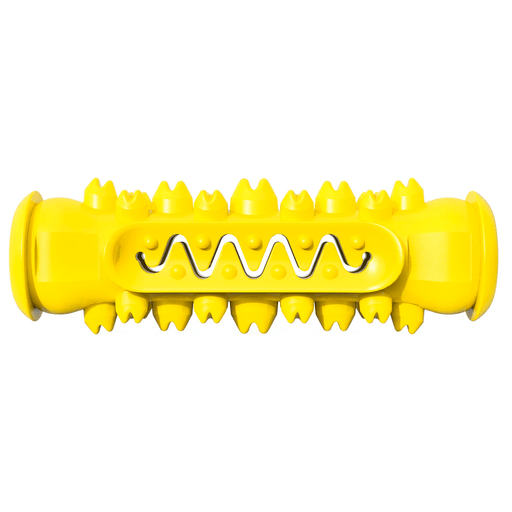 Este mordillo para perros, fabricado con goma TPR de alta calidad, ofrece una experiencia segura, duradera y divertida para tu mascota. Su diseño multifuncional combina entretenimiento y salud: actúa como cepillo dental, palo molar y juguete masticable, ayudando a limpiar los dientes, eliminar el sarro y fortalecer la mandíbula. Sus formas atractivas y colores vivos estimulan el juego, promueven la inteligencia del perro y refuerzan el vínculo con su dueño, convirtiéndolo en el compañero ideal para mantener activo y feliz a tu perro.