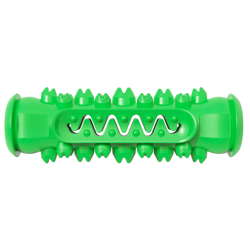 Este mordillo para perros, fabricado con goma TPR de alta calidad, ofrece una experiencia segura, duradera y divertida para tu mascota. Su diseño multifuncional combina entretenimiento y salud: actúa como cepillo dental, palo molar y juguete masticable, ayudando a limpiar los dientes, eliminar el sarro y fortalecer la mandíbula. Sus formas atractivas y colores vivos estimulan el juego, promueven la inteligencia del perro y refuerzan el vínculo con su dueño, convirtiéndolo en el compañero ideal para mantener activo y feliz a tu perro.
