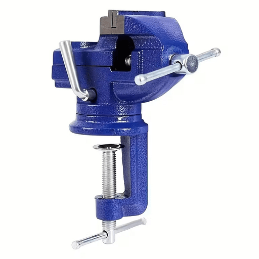 Esta morsa de banco es una herramienta práctica y resistente, ideal para talleres, bricolaje y trabajos de precisión. Está fabricada en metal de alta durabilidad, ofreciendo firmeza y estabilidad incluso en tareas exigentes. Cuenta con una base giratoria con sistema de bloqueo, que permite ajustarla fácilmente y fijarla de forma segura sobre mesas o superficies de trabajo. Su mordaza de 5cm de ancho y apertura máxima de 7cm brindan un agarre sólido para sujetar distintos materiales, facilitando cortes, ajustes, lijado o armado con mayor comodidad y seguridad.