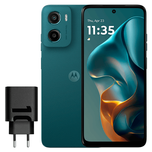 El Motorola Moto G05 es un smartphone equilibrado que ofrece buen rendimiento y funcionalidades destacadas para su gama. Incorpora un procesador MediaTek Helio G81, ideal para tareas cotidianas y un uso fluido, junto con 4GB de RAM y 128GB de almacenamiento interno. Su pantalla LCD de 6.67” con resolución HD+ (720 x 1612 píxeles, 263ppi) y frecuencia de actualización de 90Hz brinda una experiencia visual fluida y cómoda. Incluye una cámara trasera de 50MP para capturas nítidas y una cámara frontal de 8MP para selfies y videollamadas, ofreciendo una propuesta sólida en diseño, rendimiento y funcionalidad.