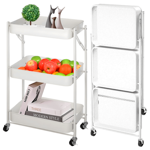 Este mueble organizador plegable con ruedas es ideal para mantener tu hogar organizado y aprovechar al máximo el espacio. Con un diseño moderno y funcional, se adapta a cualquier estilo de decoración, además, al ser plegable permite almacenarlo fácilmente cuando no esté en uso. Cuenta con 4 ruedas Swivel para moverlo de forma rápida y sencilla, y su construcción metálica garantiza una gran resistencia y durabilidad, con una capacidad máxima de peso soportado de 60Kg. Este mueble es perfecto para organizar no solo tu hogar, sino también tu oficina, garaje o cualquier otro espacio. 