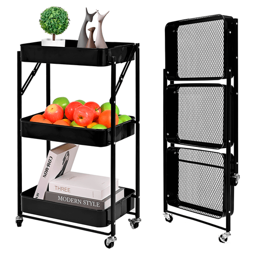Este mueble organizador plegable con ruedas es ideal para mantener tu hogar organizado y aprovechar al máximo el espacio. Con un diseño moderno y funcional, se adapta a cualquier estilo de decoración, además, al ser plegable permite almacenarlo fácilmente cuando no esté en uso. Cuenta con 4 ruedas Swivel para moverlo de forma rápida y sencilla, y su construcción metálica garantiza una gran resistencia y durabilidad, con una capacidad máxima de peso soportado de 60Kg. Este mueble es perfecto para organizar no solo tu hogar, sino también tu oficina, garaje o cualquier otro espacio. 