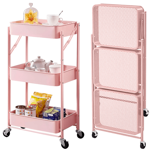 Este mueble organizador plegable con ruedas es ideal para mantener tu hogar organizado y aprovechar al máximo el espacio. Con un diseño moderno y funcional, se adapta a cualquier estilo de decoración, además, al ser plegable permite almacenarlo fácilmente cuando no esté en uso. Cuenta con 4 ruedas Swivel para moverlo de forma rápida y sencilla, y su construcción metálica garantiza una gran resistencia y durabilidad, con una capacidad máxima de peso soportado de 60Kg. Este mueble es perfecto para organizar no solo tu hogar, sino también tu oficina, garaje o cualquier otro espacio. 