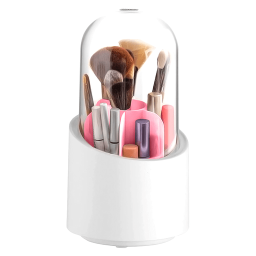 Este organizador es la solución perfecta para mantener tu maquillaje y brochas ordenadas. Con una división de 6 compartimientos, te proporciona suficiente espacio para almacenar todos tus productos de belleza de forma clara y mantener todo organizado. Además, cuenta con base antideslizante y tapa transparente que te permite encontrar y acceder fácilmente a todo su contenido.