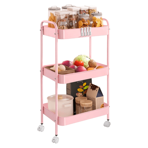 El organizador multiusos con ruedas es la solución perfecta para el almacenamiento multifuncional en tu hogar. Fabricado en metal de alta calidad, puede soportar hasta 25kg, garantizando durabilidad y estabilidad. Gracias a sus cuatro ruedas giratorias 360º con freno, podrás transportar este organizador con facilidad a donde lo necesites. Sus 3 niveles amplios te permiten almacenar artículos de uso diario, herramientas, libros, objetos de oficina y más. Ideal para utilizar en la cocina, dormitorio, sala de estar u oficina, es el complemento perfecto para cualquier espacio de tu hogar.
