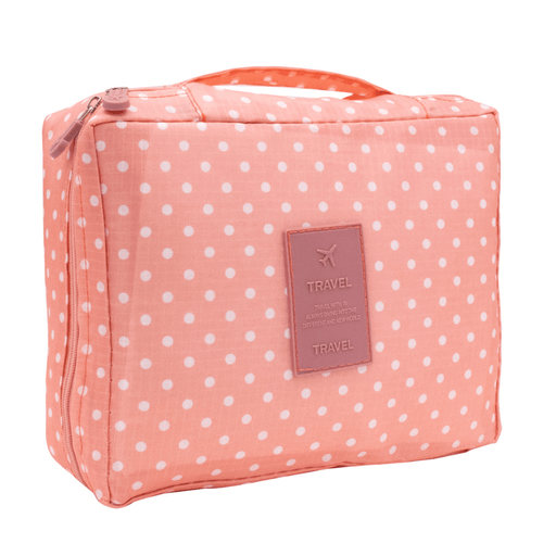 Este organizador de viaje es ideal para mantener tus cosméticos y maquillaje de forma ordenada. Además de ser atractivo, su material es de poliéster, posee un cierre y manija para transportarlo donde desees. Gracias a su práctico tamaño lo hacen perfecto y multifuncional.