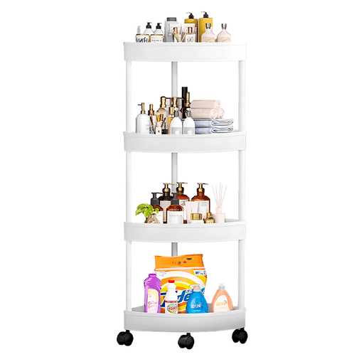 Este organizador esquinero con ruedas y 4 niveles es el complemento perfecto para cualquier espacio de tu hogar. Su diseño simple y elegante se adapta a cualquier habitación, ya sea el baño, la sala de estar, el dormitorio o el pasillo. Fabricado con plástico resistente e impermeable, cuenta con ruedas giratorias que te permiten moverlo con facilidad para tener tus productos al alcance de tu mano en todo momento.