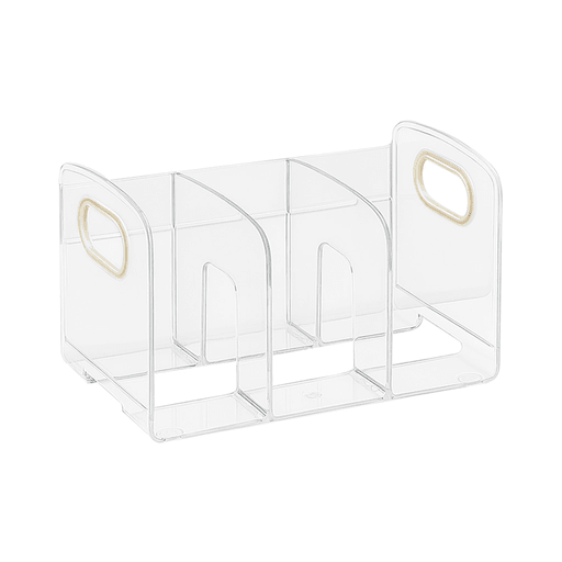 Esta caja organizadora está fabricada en acrílico transparente de alta resistencia, lo que le otorga un diseño moderno, elegante y funcional. Con 3 compartimientos amplios y asas laterales para un fácil traslado, es perfecta para mantener tus espacios siempre ordenados. Ideal para escritorios, estanterías y mesas de luz, perfecta para guardar libros, revistas, papeles o documentos. Una solución versátil para organizar cualquier ambiente con un toque de modernidad y orden.